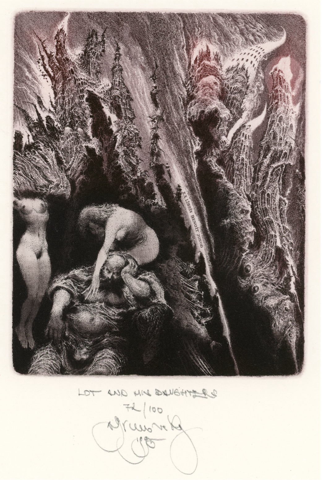 Ets / aquatint/ mezzotint van Azlbin Brunovski (SLK) uit 1995